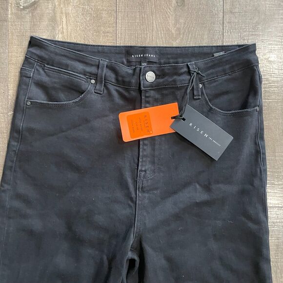 NWT Risen Los Angeles Black Relaxed Distressed Denim Jeans Women Size 15/32 Y2K - Picture 5 of 16